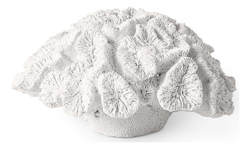Escultura Coral Em Poliresina Branco Mart