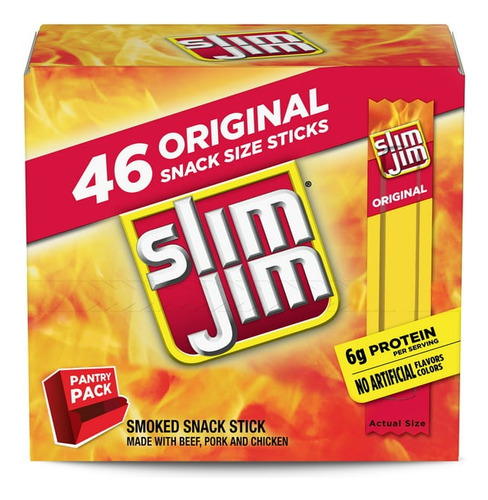 Slim Jim Original Snack Stick, 92 Palitos De Carne Seca