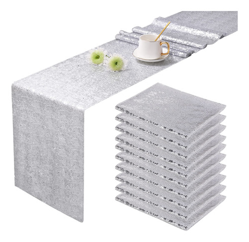 Oqsc Camino De Mesa Rectangular Con Lentejuelas De 72 Pulgad