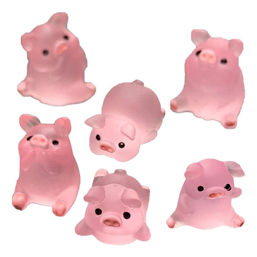 Oautosjy 6pcs Lindo Cerdito Rosa Figuras Tablero De Instrume