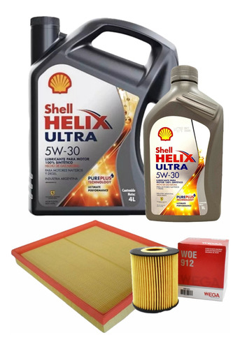 Aceite Shell Helix 5w30 + Kit Filtros Fiat Argo - Cronos 1.8