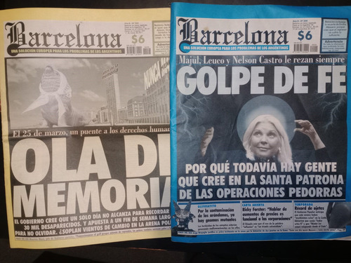 Pack 2 Ejemplares Revista Barcelona Año 8 Num 200 208