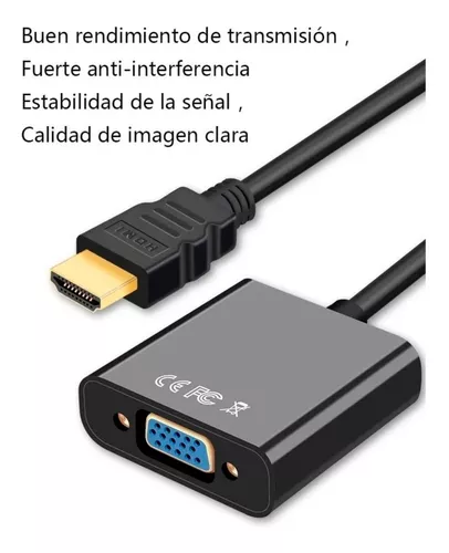 Convertidor Adaptador Vga A Hdmi Con Audio 3.5