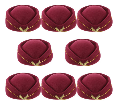 Pack De 8 Sombreros Y Gorras De Azafata Para Cosplay