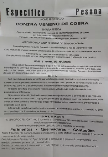 Soro Específico pessoa e picada de cobra 