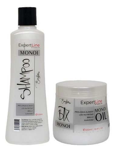 Shampoo Y Crema Botox Monoi 500ml Everglam Expertline