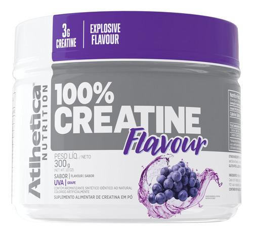 100% Creatine Flavour 300g Atlhetica Nutrition sabor Uva