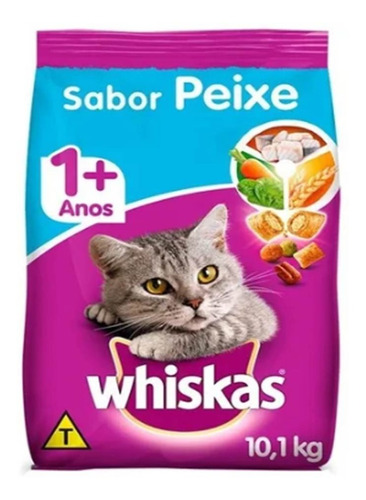 1 Ração Wiskas Peixe 10 Kg Para Gatos
