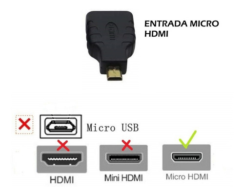 Imagen 2 de 2 de Convertidor Adaptador Hdmihembra A Micro Hdmi