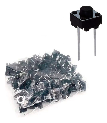 100 Piezas Push Button Boton 6x6x5 Microswitch 2 Pines