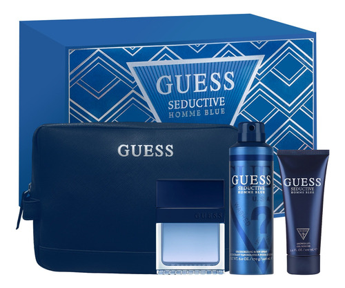 Estuche Guess Seductive Blue 4 Piezas Caballero ¡¡original ¡