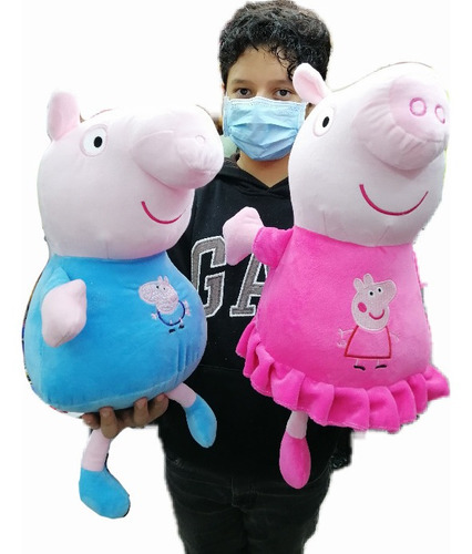 Pepa Pig Y George Los Dos Hermanitos Grandes En Peluche 50cm