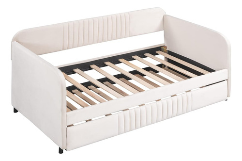 Merax Sofá Cama Doble Tapizado Con Cama Nido Y Listones De M