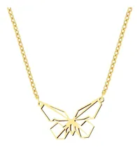 Comprar Collar Mujer Mariposa Origami Plata Enchapada Oro 18k