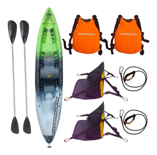 Combo Kayak N4 Kayaxion Tridente 2 3 Personas Chalecos Asien