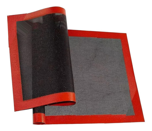 X1 Placa Silicona Plancha Con Malla Antiadherente Horno 40x30cm Color Negro