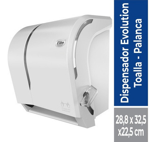 Dispensador Toalla Rollo Palanca Blanco Elite Professional