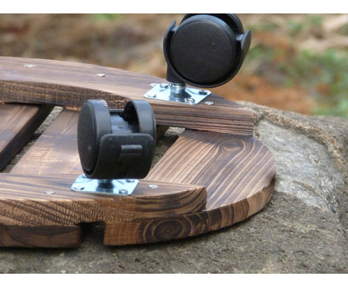 Maceta De Madera Con Ruedas Redondas, Soporte Móvil Para