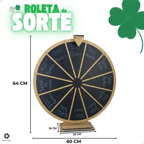 Roleta Da Sorte Prêmios Sorteio Jogos Grande Mdf Qualidade | Frete grátis
