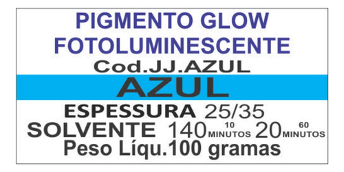 Pigmento Fotoluminescente Azul 100g Brilha No Escuro