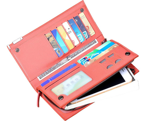 Keleel Cartera Para Mujer Con Bloqueo Rfid Cartera De Cuero