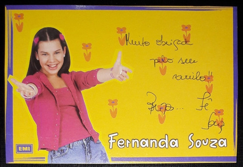 Fernanda Souza Chiquititas Foto Cartão Autografado 1999 Raro