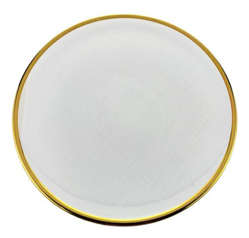 Prato De Sobremesa Em Cristal Wolff Linen 21cm Dourado