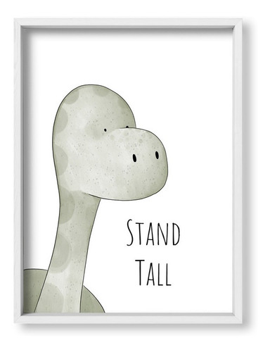 Cuadros Bebes 30x40 Box Blanco Stand Tall Dino