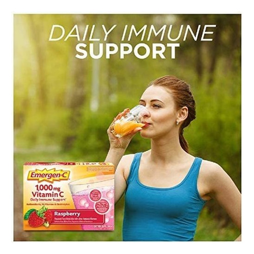 Emergen-c 1000 Mg De Vitamina C Sabor Frambuesa Con 30 Pzas