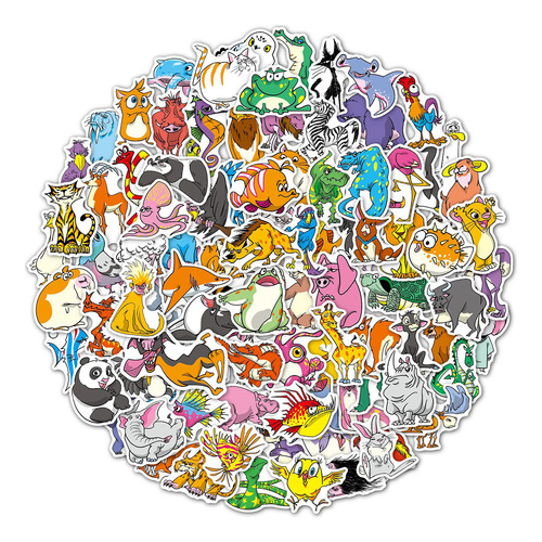Pegatinas De Dibujos Animados De Animales Kawaii 50/100 Pie