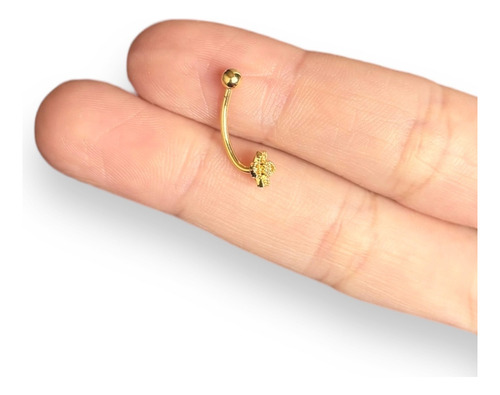Piercing Intimo Genitál Umbigo Rook Coração Aço Cirúrgico Cor Flor De Lotus Dourada