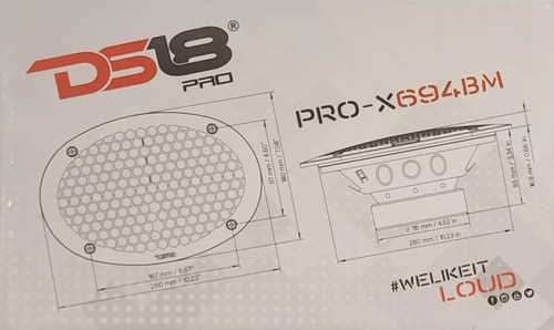 Paquete 2 Bocinas Ds18 Pro-x6.4bmsl+altavocez Pro-x694bm Color Rojo Con Negro