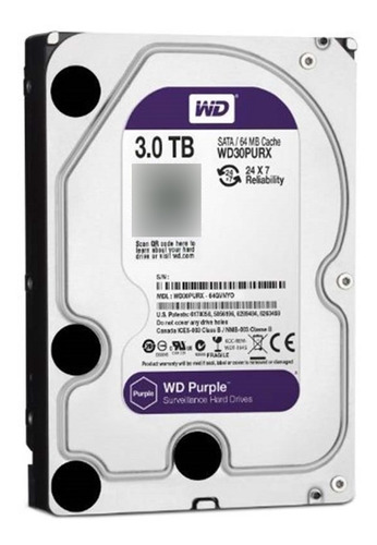 Disco Duro Wd Purple 3tb Ideal Para Dvr