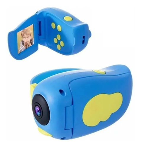 Video Cámara Para Niños Fotos Juegos Filtros Pegatina Azul 