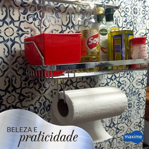 Suporte Cozinha Porta Papel Maxime Utilidades