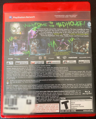 Batman Arkham Asylum Para Ps3 Original Usado (Usado)