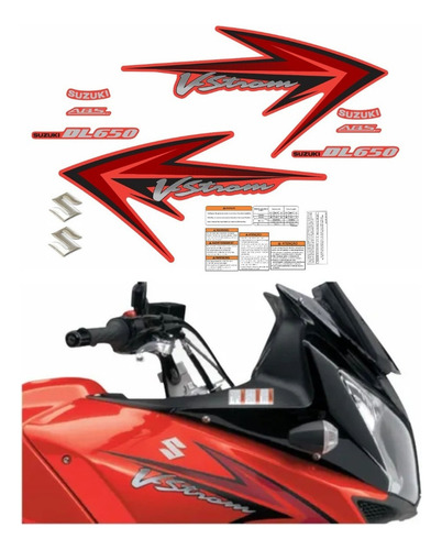 Kit Adesivo Suzuki Compatível Com Vstrom Dl650 2009 Laranja