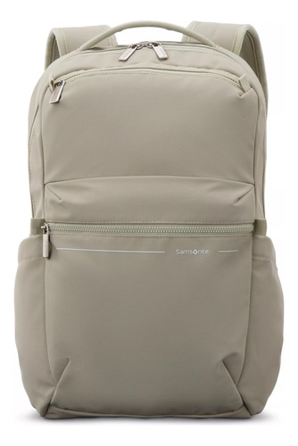 Mochila Samsonite Better Than Basics Para Laptop 15.6 21l Recycled Smart Sleeve Viaje Trabajo Compartimentos Acolchados Bolsillos Laterales Limestone Grey Liso