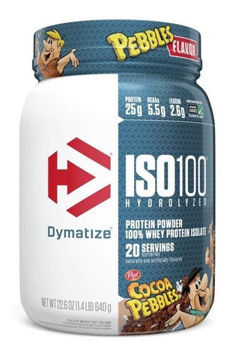 Proteina Iso 100 Dymatize Hidrolizada 1.4 Lbs 20 Servicios Sabor Cocoa Pebbles