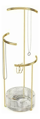 Umbra Tesora Jewelry Organizer And Jewelry Stand With Glass Color Brass