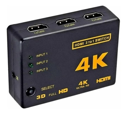 Switch Hdmi4k 3x1 Splitter Video Alta Calidad Control Remoto