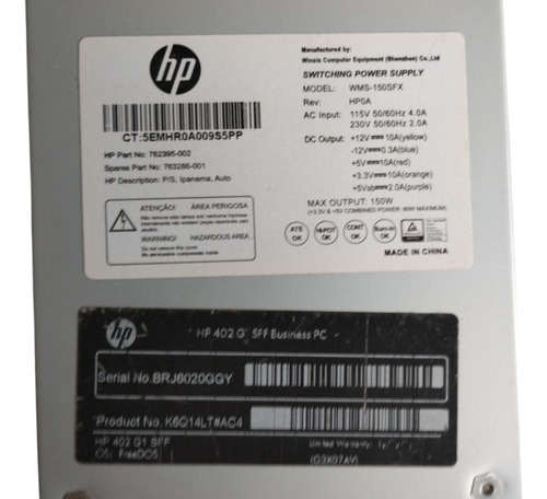 Fonte Hp 402-g1 Sff / Wms-150sfx 150w (Usado)