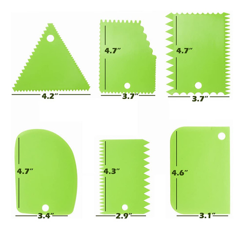 Tunan Juego 12 Raspador Para Tarta Plastico Raspar Color