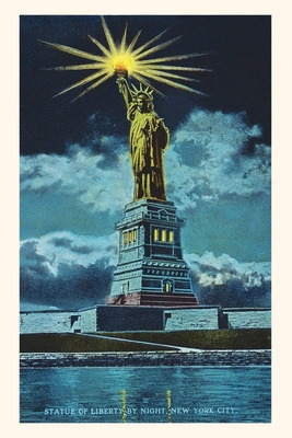 Libro Vintage Journal Statue Of Liberty At Night, New Yor...