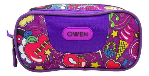 Owen Cartuchera Escolar Infantil Doble Cierre Owca60005 Color Violeta