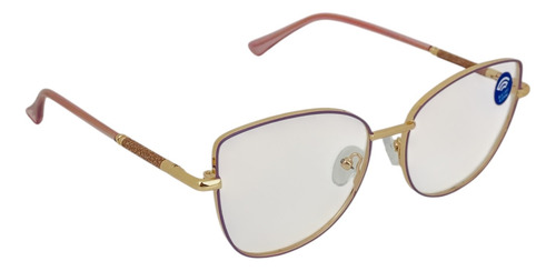 Armazones Abs Lunettes Cat Eyes Metal Reforzado Wk26073 Rosa