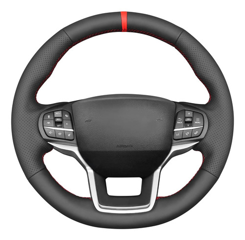 Mewant-funda For Volante De Cuero Artificial, Color Negro,