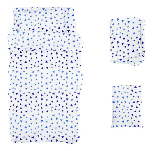 Juego De Sábanas Koala Microfibra Estampada Queen Size Diseño De La Tela Pirámide Azul
