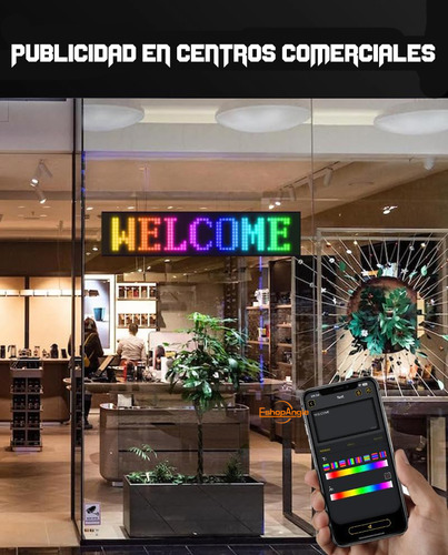 Letrero Led Matrix Flexible Rgb App Control Usb Auto 16x96 Eshopangie