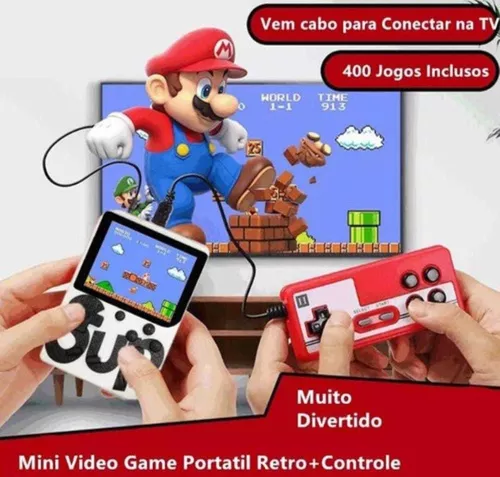 Mini Vídeo Game Retrô Portátil Sup 400 Jogos Clássicos Antigos